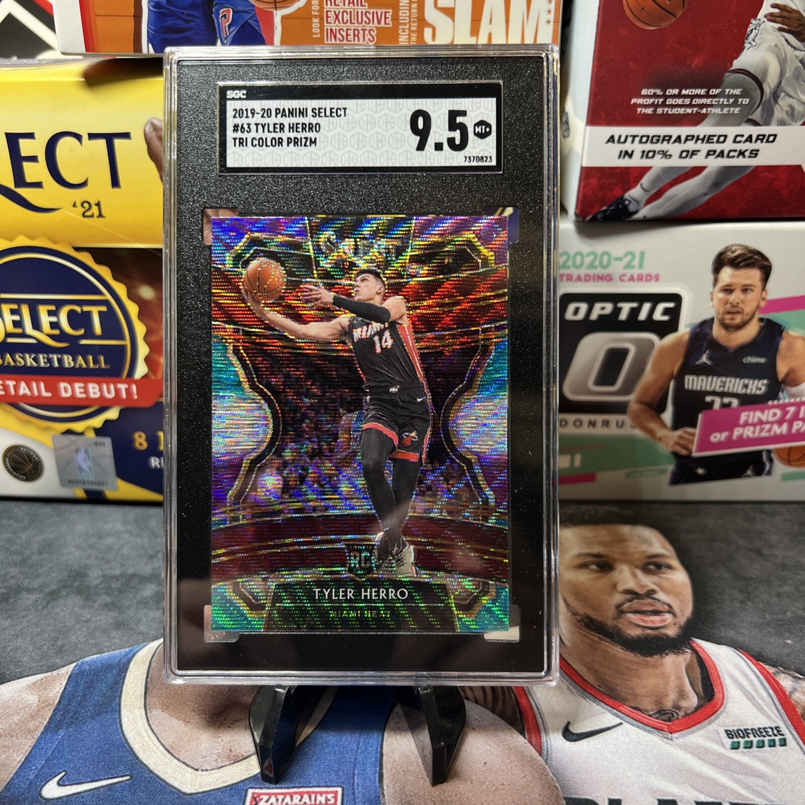 2019-20 Panini Select Tri Color Prizms #63 Tyler Herro RC  SGC MT+ 9.5  🔥🔥