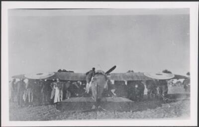 Crowd inspects a Bristol M1 monoplane on airfield ca 1917 AVIATION OLD PHOTO