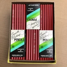 Box of 6 dozen Vintage Empire Co. Thin Red Lead Pencils 786 NOS USA
