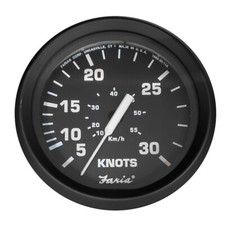 FARIA EURO BLACK 4" 30 KNOT SPEEDOMETER F/ MECHANICAL