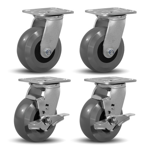 5 Inch Crowned Solid Polyurethane Heavy Duty Casters ,Capacity1800-7200LB - Picture 36 of 63