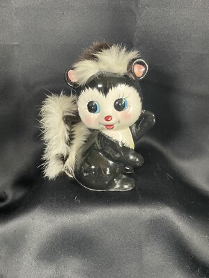 Vintage Ries Hand Decorated 1950's Skunk Japan w/Fake Fur | eBay