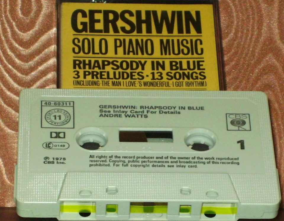 André Watts Gershwin Solo Piano Music CASSETTE ALBUM Rhapsody In Blue 3 Preludes - Image 2 of 4