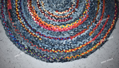 Cotton Rug for Living Room Multicolor Hand Braided Round Area Rug Rustic Rugs - Picture 19 of 31