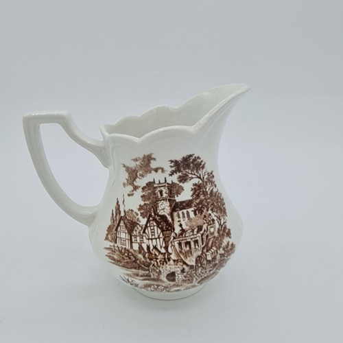 Milk Jug & Gravy Boat Ironstone J&G Meakin Royal Staffordshire Brown White - Picture 4 of 9