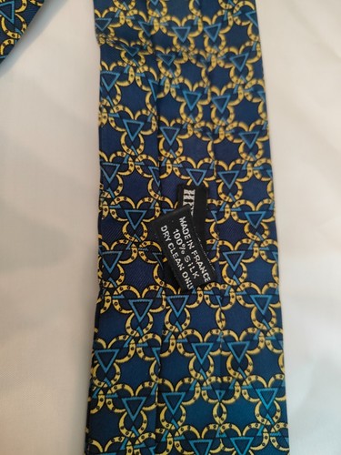 HERMES Paris All Pattern Ascot Krawatte Schal Material 100% Seide Navy Blau - Bild 5 von 11