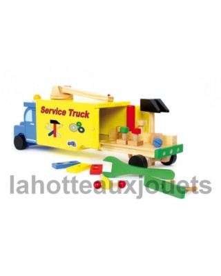SMALL FOOTBALL LEGLER TRUCK WOOD TOYS N°6356