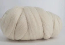 Shep's 1 Pound Wool Roving Natural (Creamy) White - Wool Spinning - Butter Soft