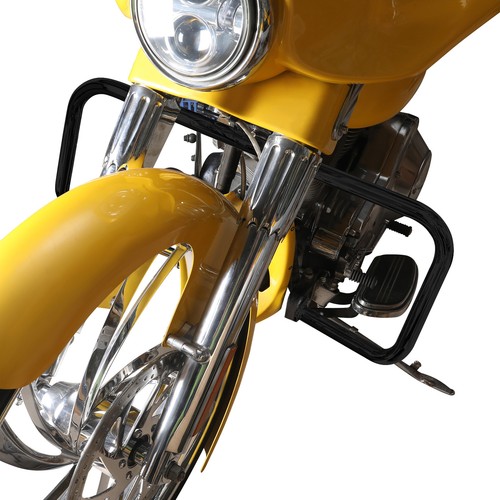 Black Engine Guard Crash Bar Protector Fit For Harley Touring Road Glide 97-08 - Picture 11 of 14