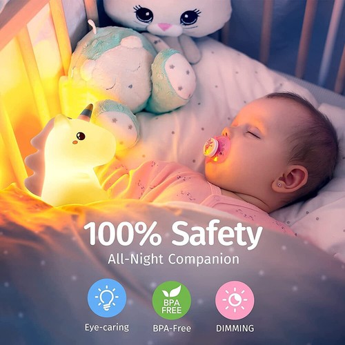 16Farben Nachtlicht Kinder LED Touch Lampe Tischlampe Einhorn Silikon Nachtlampe - Bild 4 von 12
