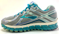 Brooks Adrenaline GTS 16 Women's Size 7.5 B Silver Teal Running Medium Near Mint