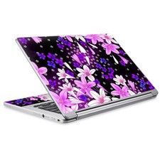 Skins for Acer Chromebook R-13 Decals wrap Purple Pink Colorful Flowers Lillies