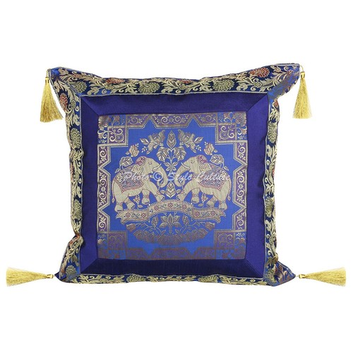 Handwoven Home Decor Cushion Elephant Brocade Jacquard Pillow Cover Case - Picture 2 of 7