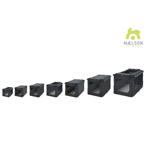 MAELSON Soft Kennel Transportbox, faltbar - anthrazit - 62 x 41 x 41 Reisebox - Bild 6 von 8