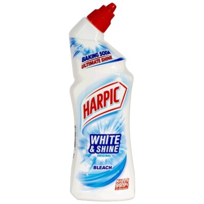 4,87 /L - 12er Pack Harpic Toilettenreiniger Gel mit Bleichmittel - 750ml