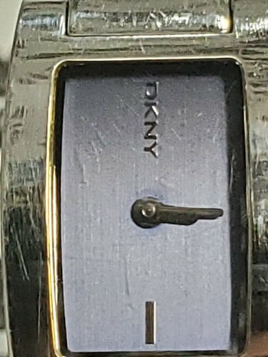 DKNY Women's Rectangle Bezel All Stainless Steel Watch NY3078 Wr 30m Blue Face - Picture 3 of 12