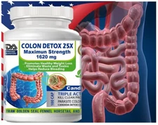 Natural Colon Herbal Cleanse, Detox, Energy Boost, Diet & Weight Loss Pills 100
