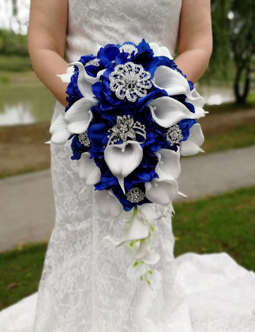 bouquet for royal blue dress Custom Posy Hand Held Bouquet | Prom Floral main image 1