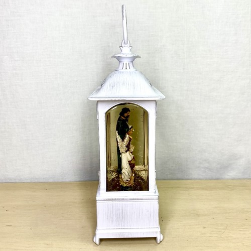 Nativity Scene Lantern White Illuminated Glitter Interior By Valerie Parr Hill - Picture 8 of 9