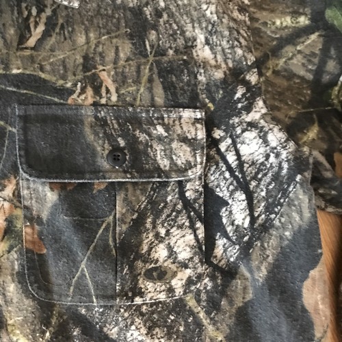 Cabelas Mossy Oak Camo Cotton Blend Flannel Shirt Men's XL Long Sleeve Hunting - Picture 3 of 6