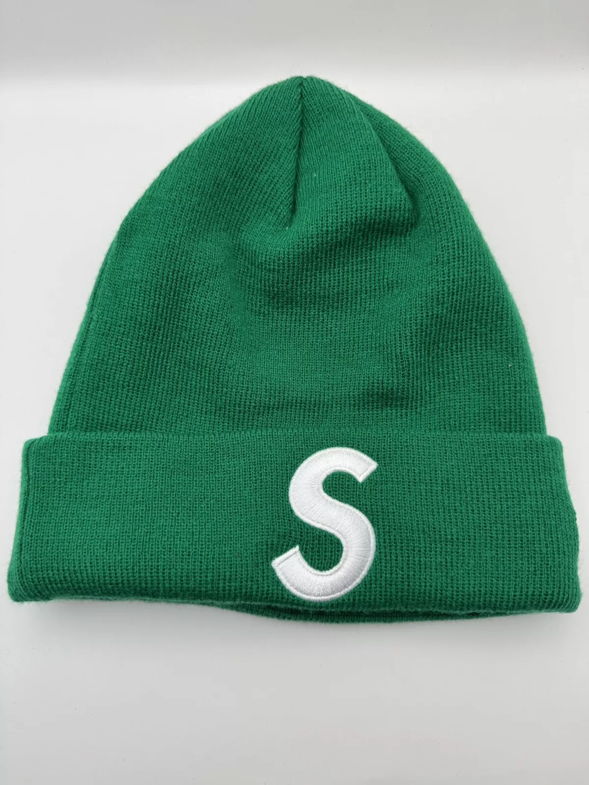 SUPREME x New Era FW17 S logo bonnet vert pin petite boîte logo chapeau hiver rare