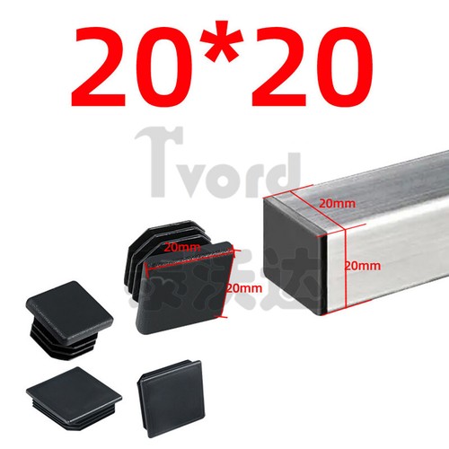 Black Square Plastic End Caps Blanking Plugs Box Section /Tube Inserts - Picture 7 of 28