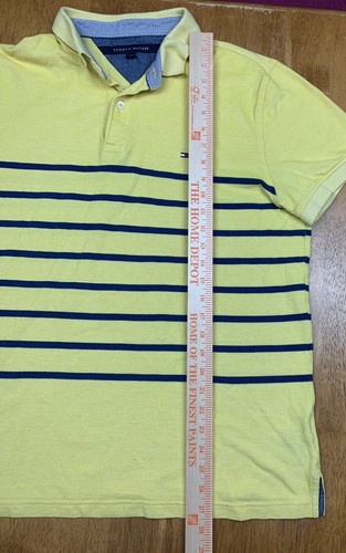 Tommy Hilfiger Herren Größe L gelb gestreiftes Poloshirt kurzarm - Bild 6 von 6