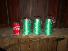 Commercial Mercerized Cotton thread industrial 3 spools 36000 yds green 9184