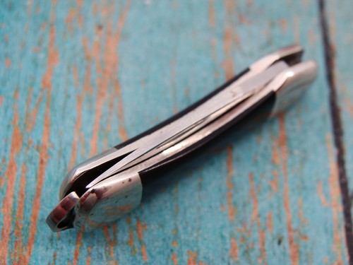 VINTAGE FROST&SON JAPAN BLACK LIP PEARL MINI CANOE POCKET WATCH KNIFE FOB KNIVES - Picture 9 of 10