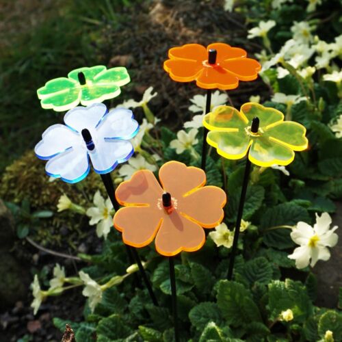Garten Deko Doppelblüte 5er Set Outdoor Solar Deko Pfahl Hof Rasen - Bild 2 von 22