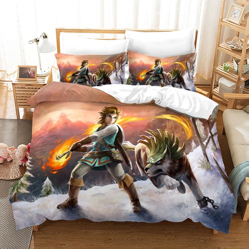 Cosplay The Legend of Zelda Link 3D Duvet Cover Bedding Set Pillowcase Quilt NEW - Picture 27 of 41