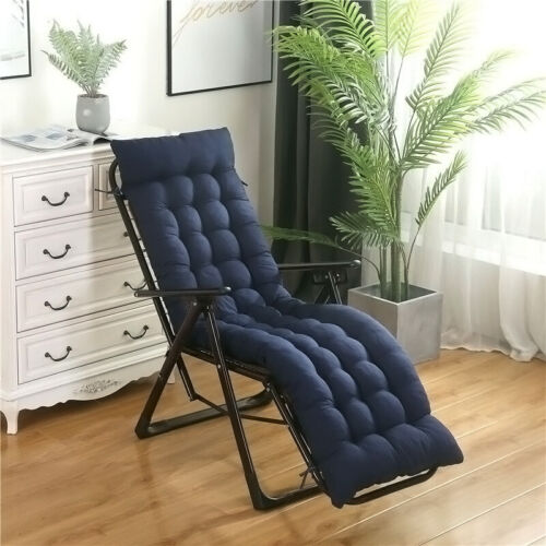 170cm Extra Long Garden Sun Lounger Cushion Cotton Pad Seat Cushion Non Slip Tie - Picture 4 of 17