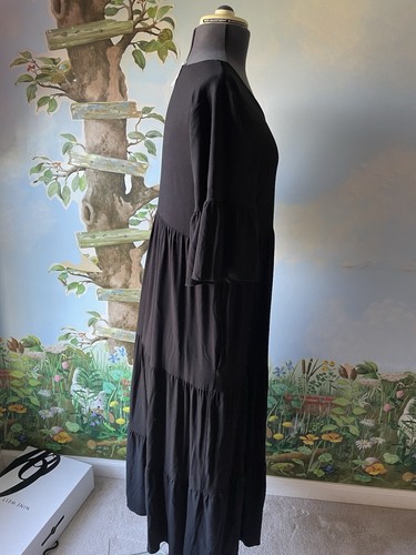 Jessica Simpson Maternity Black Long Dress Size Medium Bell Sleeves New - Picture 10 of 20