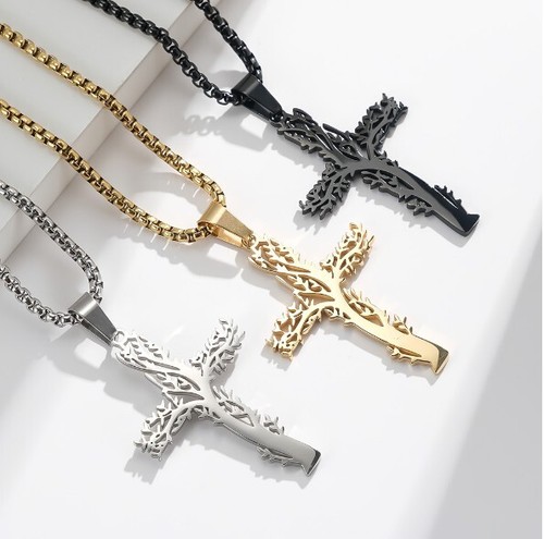 18k Goldkette Kreuz Kette mit Anhänger vergoldet Damen Herren Gold Kreuzanhänger - Bild 2 von 16