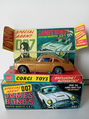 Vintage 1965 Corgi Toys Diecast Car 261 James Bond 007 Boxed