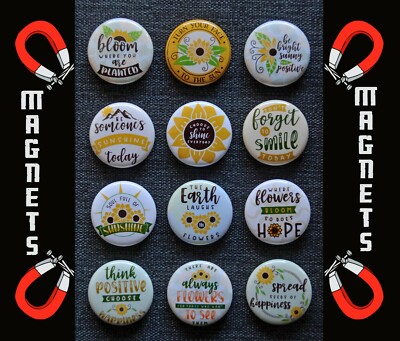 Sunflower Inspirational - 1 1/2'' Magnet Set (Set of 12)