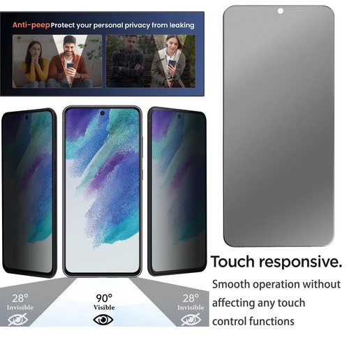 Für Samsung Galaxy S21 FE 5G Schwarz Privacy Hartglas Displayschutzfolie - Bild 6 von 17
