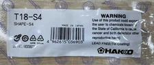 Hakko T18-S4 Replacement Soldering Tip, 0.125mm x 14.5mm, Shape-S4, T18 Series