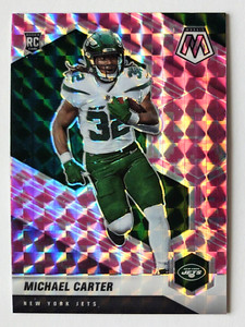 MICHAEL CARTER 2021 Panini Mosaic Camo Pink Prizm Rookie #335 New York Jets