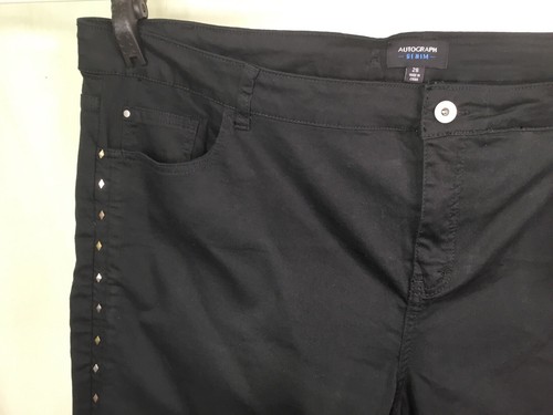 AUTOGRAPH BLACK DENIM “METAL STUD DETAIL LEG” STRETCH JEAN SIZE 26 NEW #26 - Picture 7 of 11