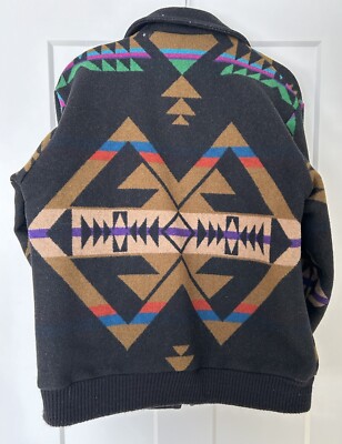 Vintage PENDLETON High Grade Western Wool Aztec Indian Bomber