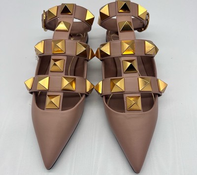valentino garavani roman stud ballerina flats