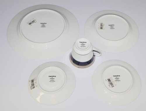 Ajuste de lugar Noritake CRESTWOOD Cobalto Platino 5 piezas - Nuevo en caja con etiquetas - Imagen 7 de 7