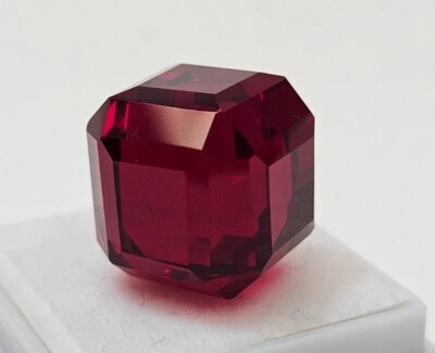 Cube Cut 30+ Ct Ruby Burma Red Natural Certified Loose Gemstone