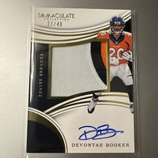 2016 Panini Immaculate Collection Devontae Booker Rookie Patch Auto RPA 27/49