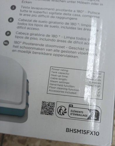 Dampfreiniger Black+Decker BHSM15FX10-QS 1500 Watt inkl. 10-tlg. Zubehör - Bild 6 von 7