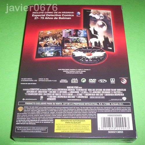 EL CABALLERO OSCURO LA LEYENDA RENACE DVD NUEVO PRECINTADO INCLUYE COMIC 64 PAG - Imagen 2 de 2
