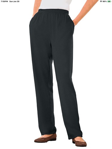 Woman Within Women's 5X Black 7-Day Knit Straight Leg Pant New