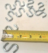 S HOOKS 10 PC. HEAVY DUTY 1-1/2" INCH  S HOOK STEEL  S-HOOKS