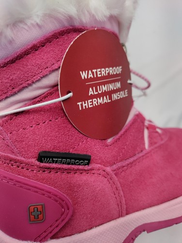 Swiss Tech Girl's Winter Boots Faux Fur Trim Pink Choose Size - Picture 9 of 13